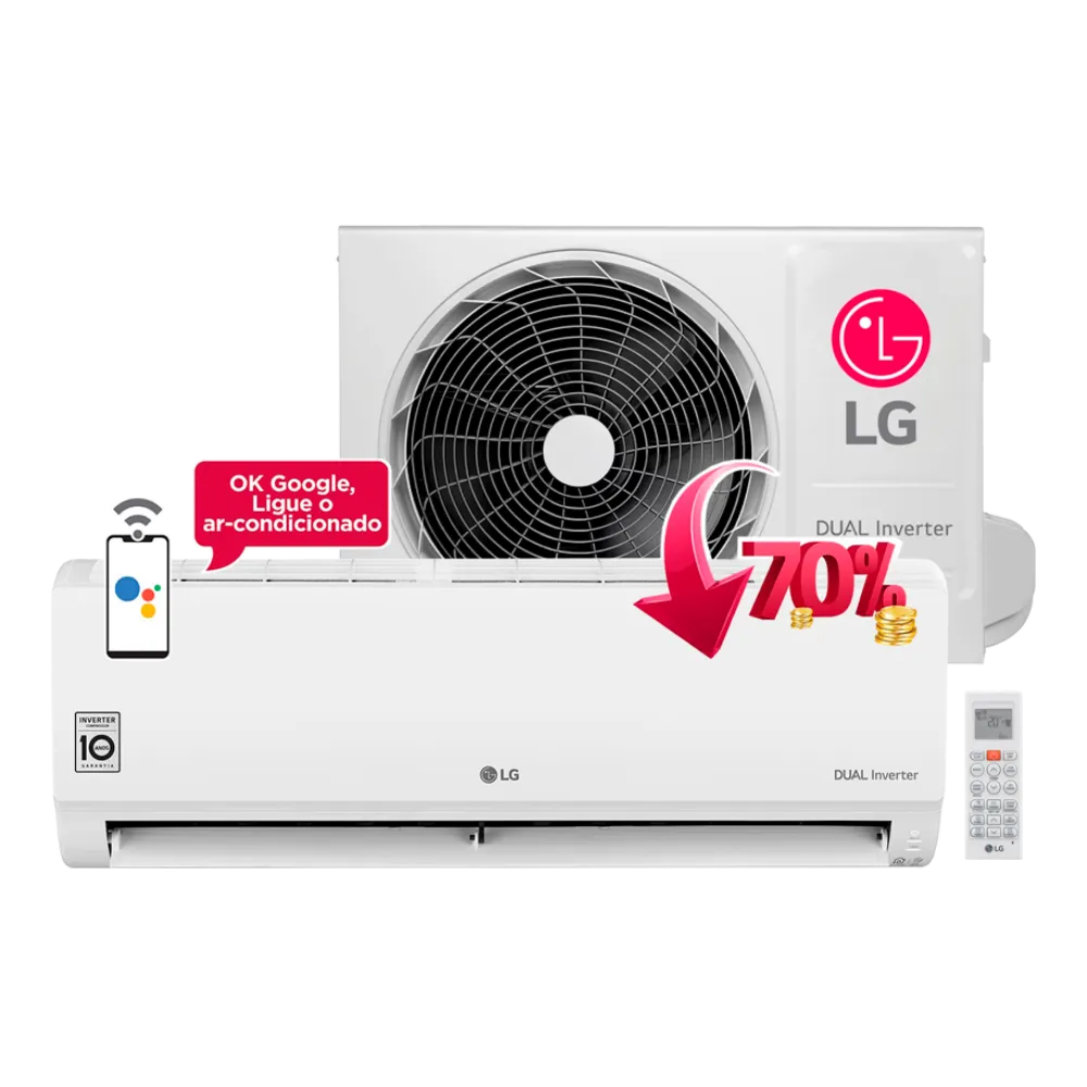 Ar Condicionado LG Dual Inverter Voice +IA 18000 Btus Quente e Frio 220v R-32